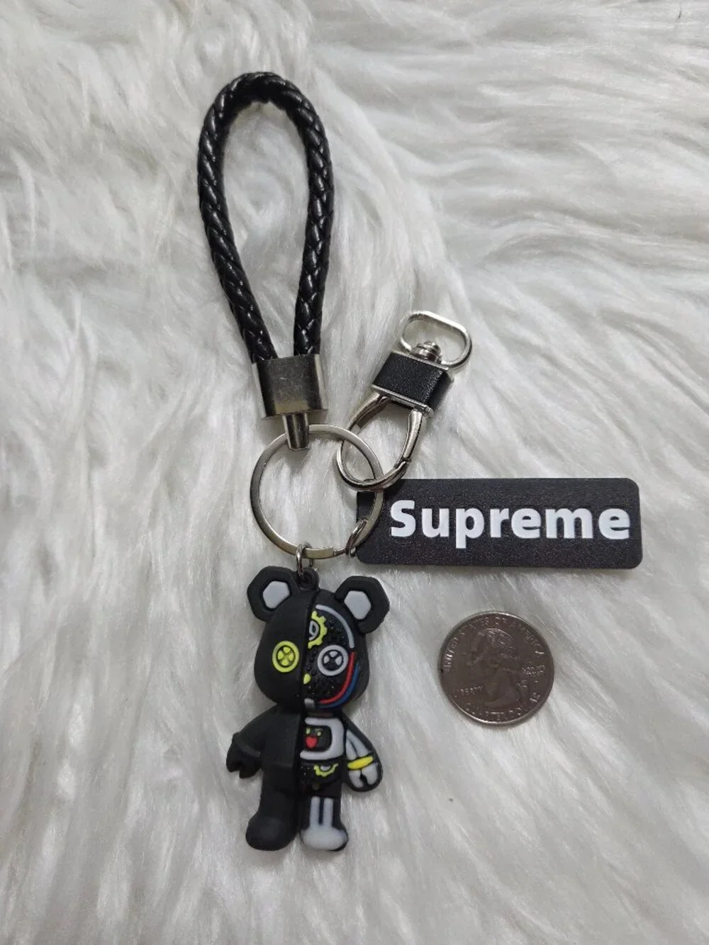 Cyborg Bear Design Keychain